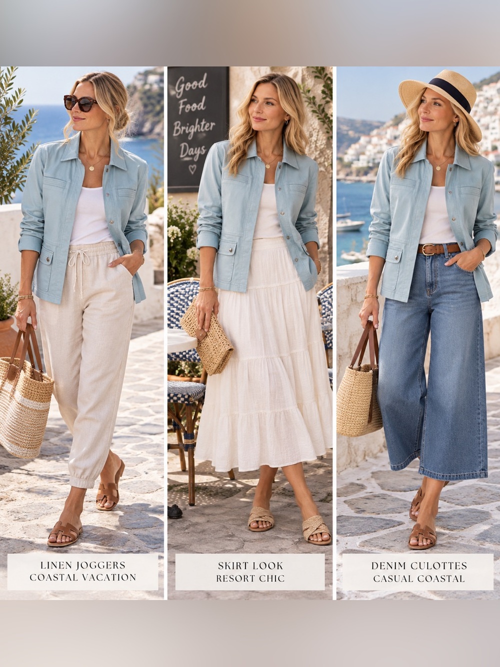 Women's Light Blue Utility Jacket with Snap Closure Cotton with Spandex